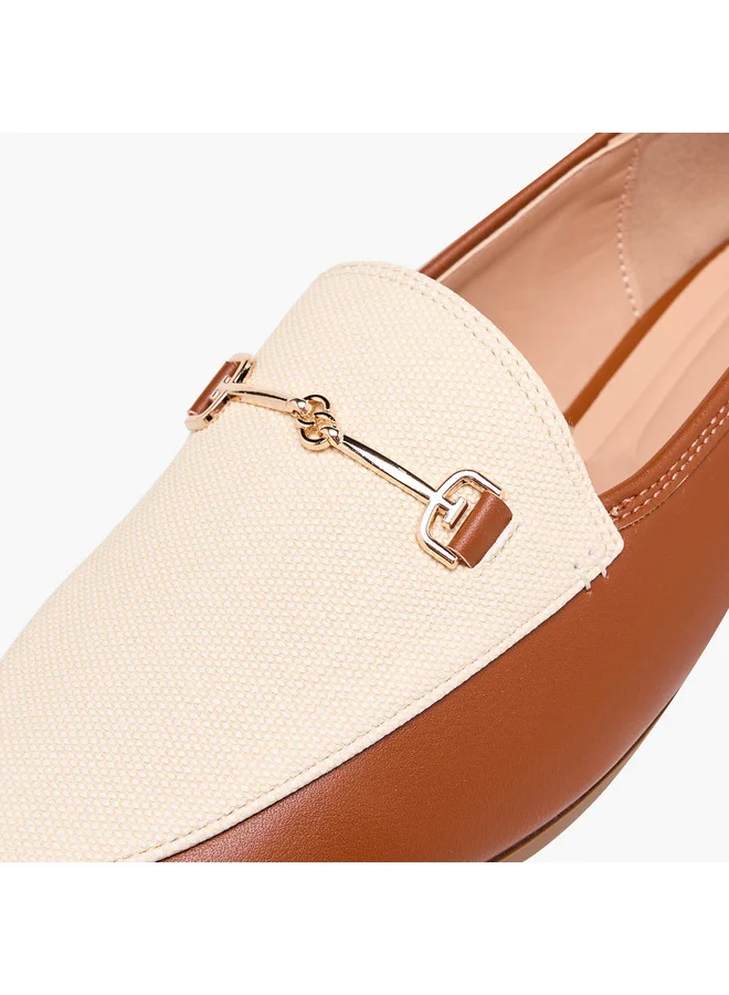 Celeste Women's Solid Slip-On Loafers with Metal Accent