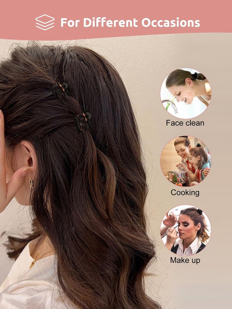 Ivyu 24 Small Hair Clips for Women Girls - Non-Slip Grip&Tangle-Free,Durable Plastic Mini Claw Clips (Tortoise & Black) for Thin/Medium Hair - Image 3