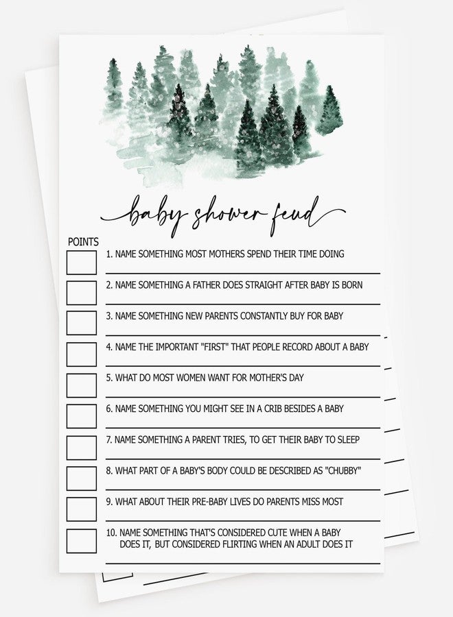 All-Ewired-Up All Ewired Up 50 Baby Shower Family Feud (50-Cards) Fun Game Activity, Gender Neutral Boy or Girl, Baby It’s Cold Outside Winter Wonderland Forest Decorations - Image 1