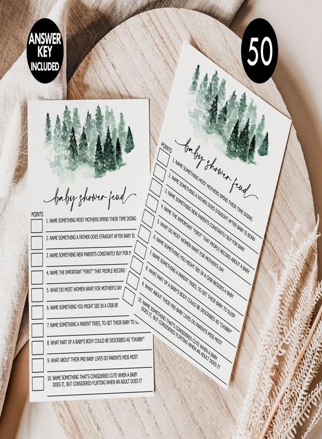 All-Ewired-Up All Ewired Up 50 Baby Shower Family Feud (50-Cards) Fun Game Activity, Gender Neutral Boy or Girl, Baby It’s Cold Outside Winter Wonderland Forest Decorations - Image 4