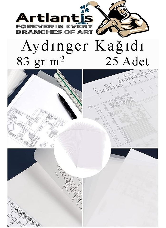 Artlantis Tracing Paper A3 83 gr 25 1 Pack Sketch Paper Fatih Graduated Pencil Dough Eraser Exam Eraser Pencil Sharpener  - Image 5