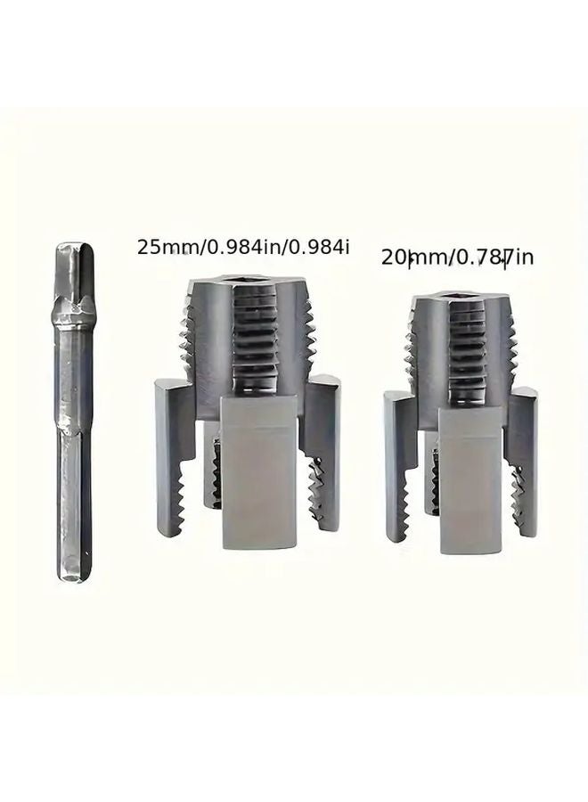 3pcs Pipe Threading Tool Kit 2 Drill Bits And Rod For PVC PPR Pipe Repairs - Image 1