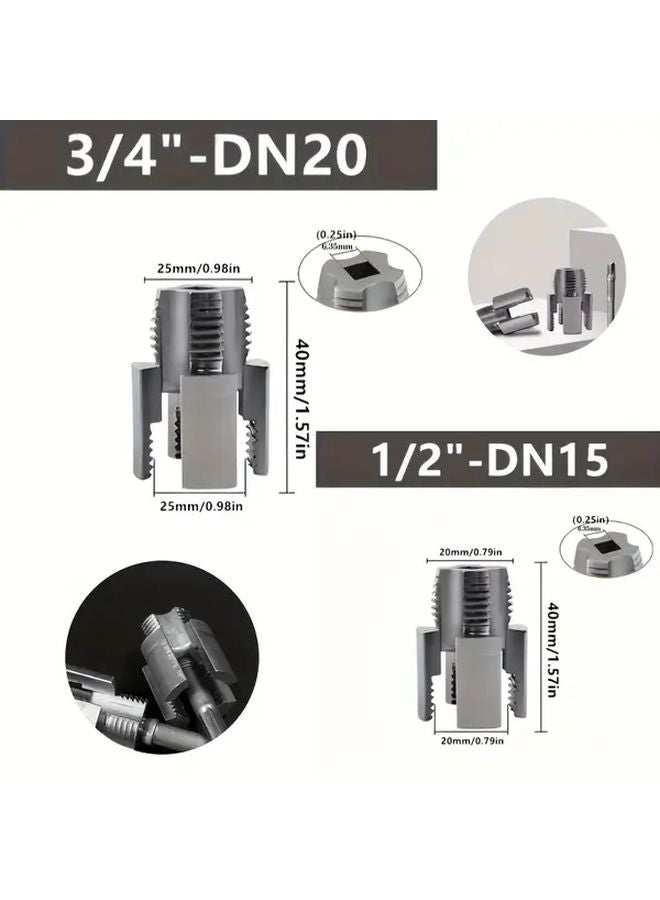 3pcs Pipe Threading Tool Kit 2 Drill Bits And Rod For PVC PPR Pipe Repairs - Image 4
