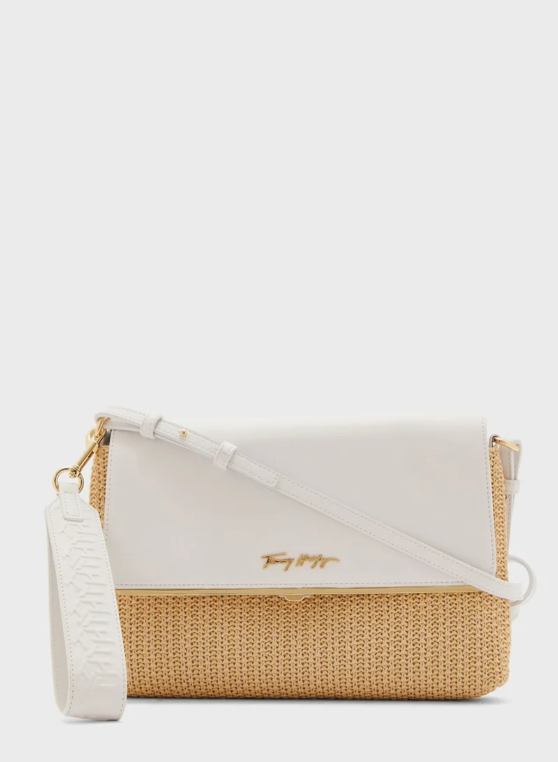 TOMMY HILFIGER Modern Straw Clutch