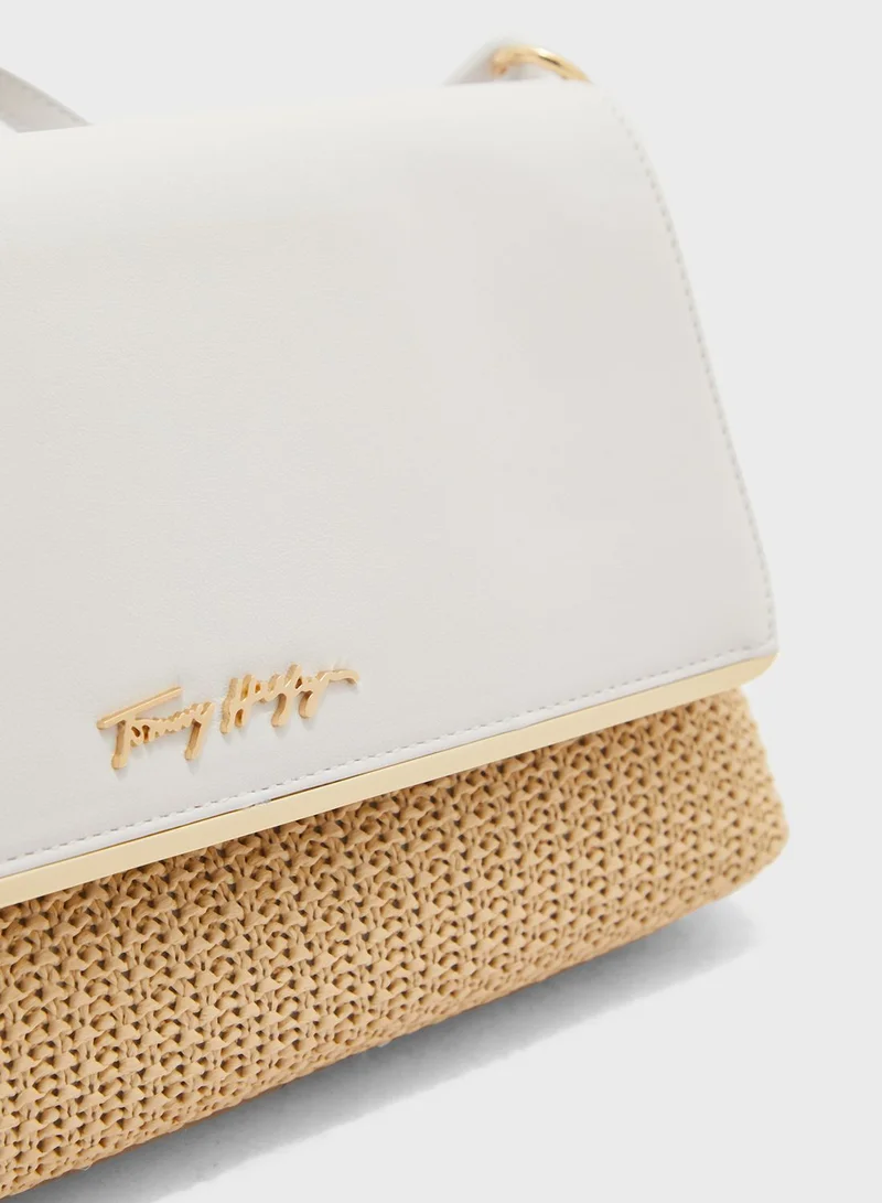 TOMMY HILFIGER Modern Straw Clutch