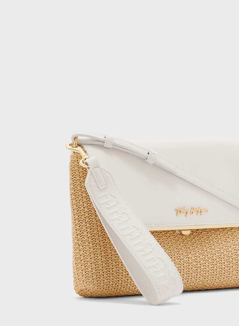 TOMMY HILFIGER Modern Straw Clutch