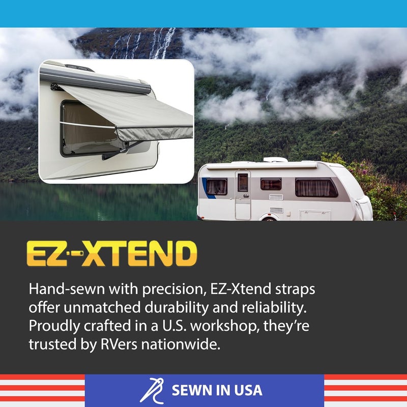 EZ-Xtend RV Camper Window Awning Pull Strap. Replacement Strap Made with UV Polyester Webbing, Lifetime Thread for Easy Operation RV Patio Window Awning. Sewn in USA (29") - Image 4