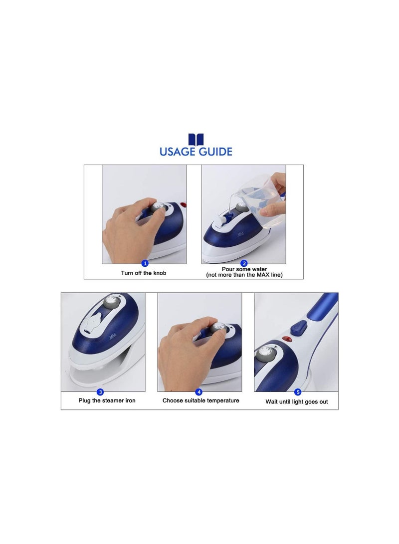 BBstore Clothes Steamer Compact Fabric Garment Steamer Iron Hand Held Robust Steamer Portable Steamer Perfect for Travel and Home Use - Image 3