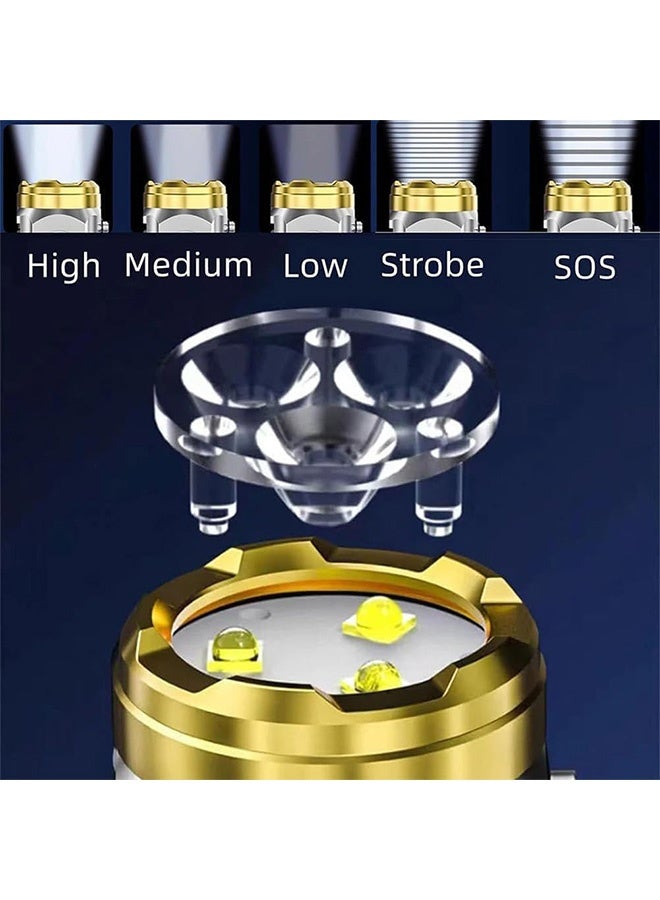 Quantum 2 PCS Mini Flash Super Power Flashlight, Thumb Sized Multi-Functional Pen Clip Flashlight, Outdoor Small High Lumen Rechargeable Waterproof Pocket Flashlight - Image 4