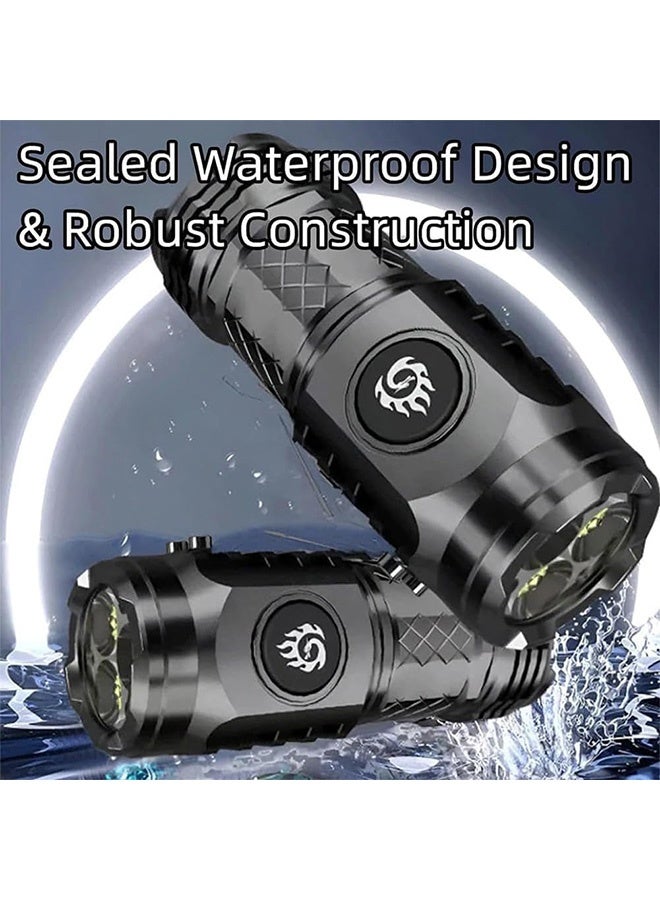 Quantum 2 PCS Mini Flash Super Power Flashlight, Thumb Sized Multi-Functional Pen Clip Flashlight, Outdoor Small High Lumen Rechargeable Waterproof Pocket Flashlight - Image 5
