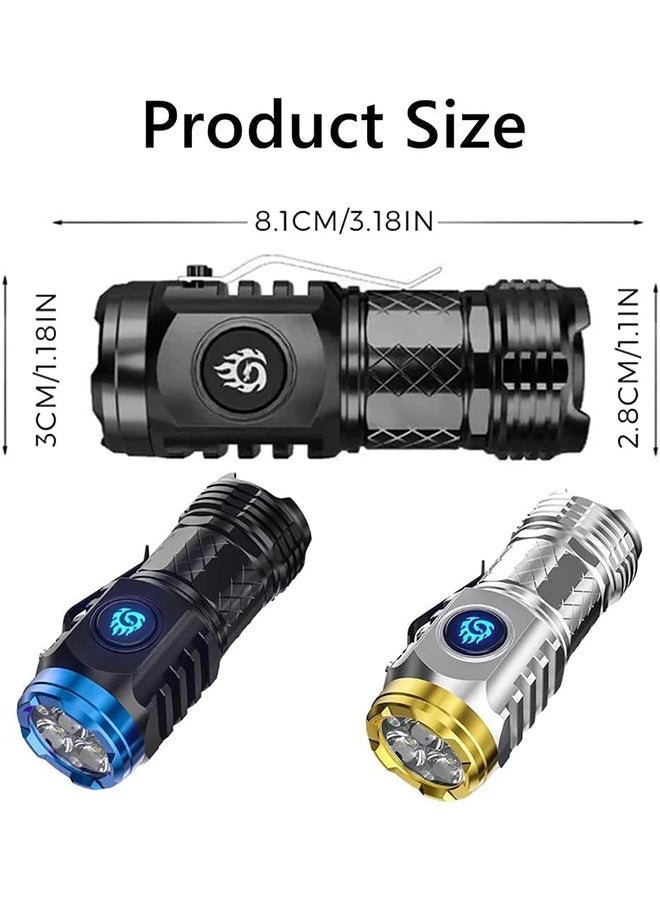 Quantum 2 PCS Mini Flash Super Power Flashlight, Thumb Sized Multi-Functional Pen Clip Flashlight, Outdoor Small High Lumen Rechargeable Waterproof Pocket Flashlight - Image 2