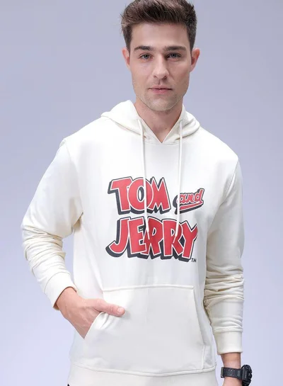 The Indian Garage Co Men Regular Fit Character Overhead Hooded Sweatshirt