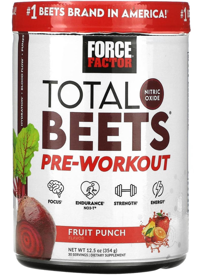 Force Factor Total Beets Pre-Workout Fruit Punch 12.5 oz (354 g)