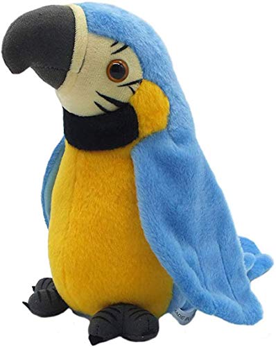 GREUS 9 Cute Talking Parrot Repeats What You Say Electronic Interactive Plush Toy Stuffed Animal Record Parrot Waving Wings Funny Bird Toys for Children Girls Boys Best Xmas Gift Blue Parrot - Image 1
