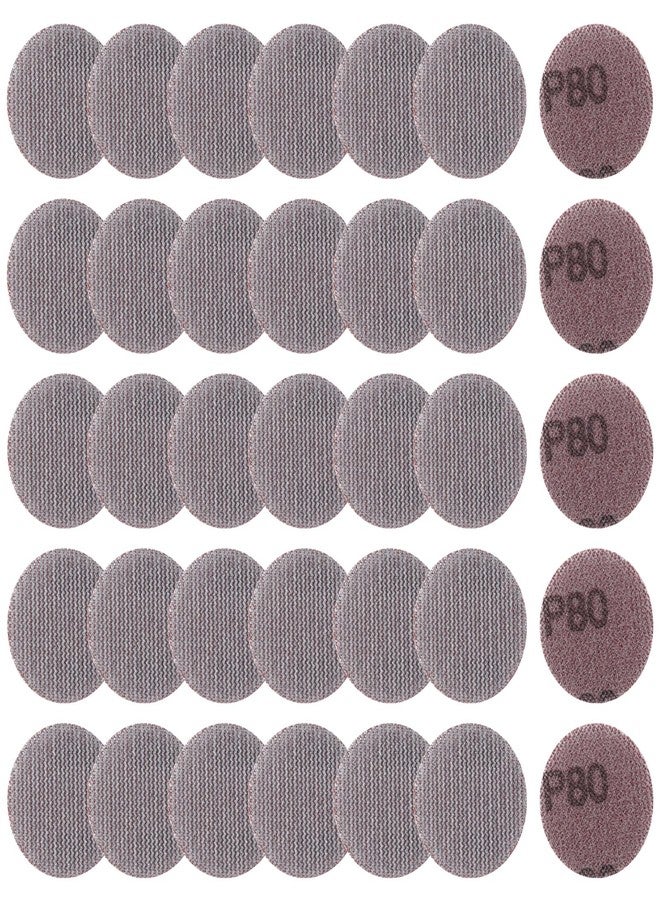 أقراص صنفرة LEONTOOL مقاس 2 بوصة من شبكة كاشطة، ورق صنفرة بخطاف وحلقة، حبيبات 80، عبوة من 35 قطعة من ورق الصنفرة الخالي من الغبار، وسادات كاشطة، صنفرة الحوائط الجافة، ورق صنفرة للمعادن والخشب والمركبات - Image 1