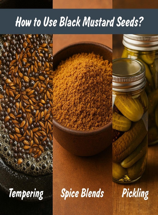 Spice Profile USDA Organic Black Mustard Seeds, Lab Tested, Resealable 8 oz Pouch, Kaali Rai/Sarson, Mostaza Negra en Grano - Image 3