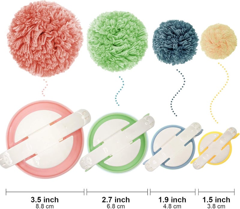 Wool Queen Hand U Journey Pom-Pom Maker 6 Sizes Pompom Maker Tool Set for Fluff Ball Weave DIY Wool Yarn Knitting Craft Project for - Image 2