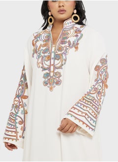 Khizana Plus size embroidered jalabiya  - Image 3