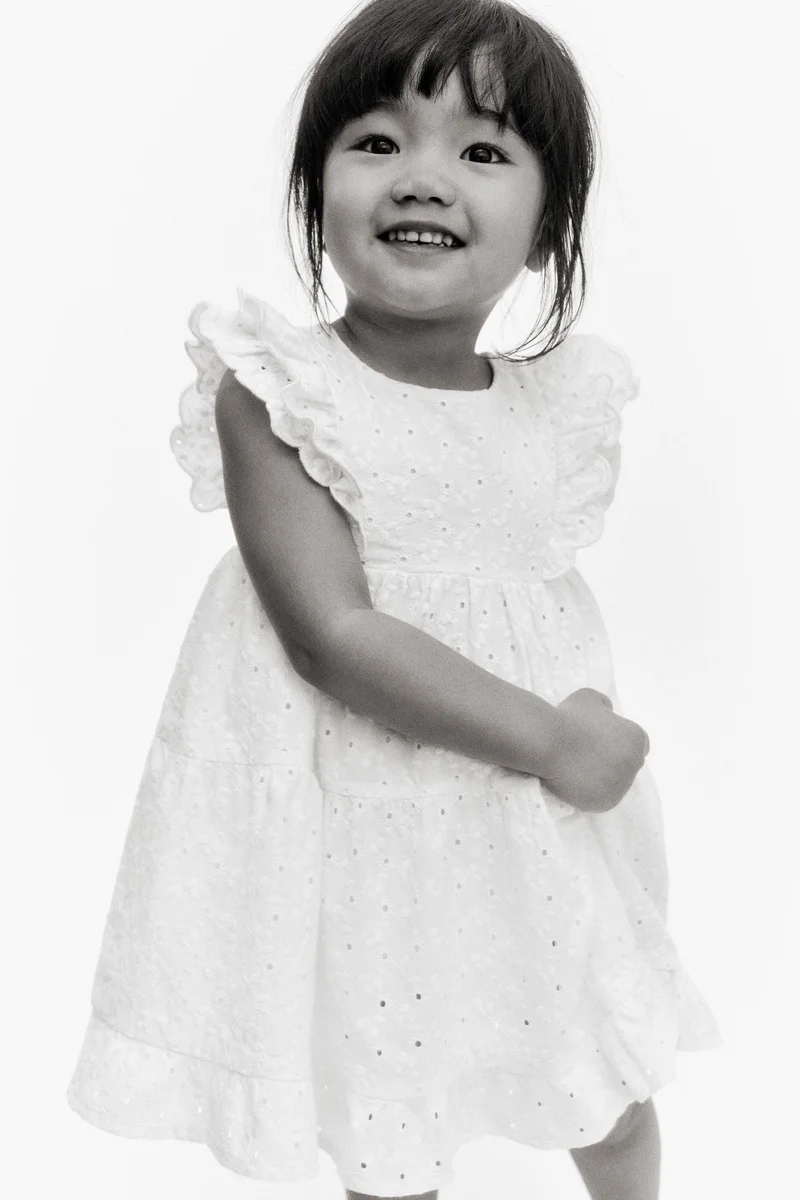 H&M Frilled broderie anglaise dress