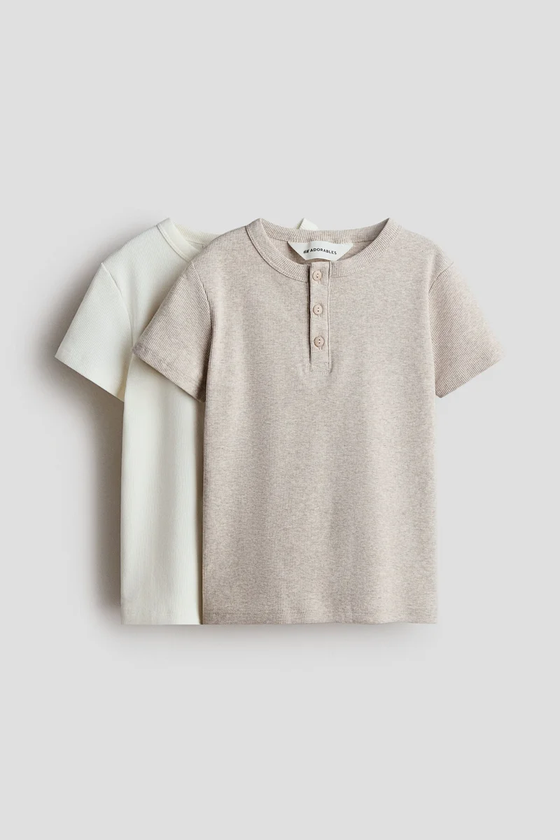 H&M 2-pack cotton Henley tops