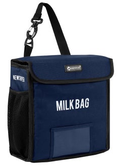 Shopoflux Shopoflux Milk Bag For Door Hanging | Insulated And Waterproof Door Hanging Bag For Milk Sachets And Bottles Storage With Pocket For Notes And News Paper (Blue) - Fold Top, 24.13 Cm, 25.4 Cm  - Image 1