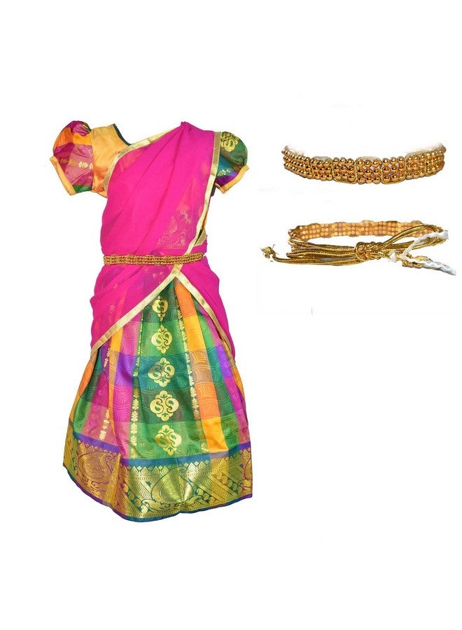 amirtha fashion AMIRTHA FASHION Girls Traditional Lehenga Choli RUDHURA HALF SAREES WITH WAIST BELT (6-7 Years_AMFRHSGP7_28) - Image 1