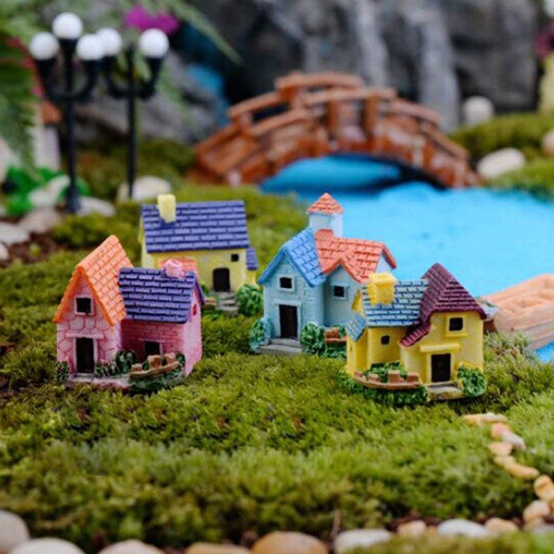 Chocozone Pack of 4 Cute Miniatures Garden Decoration Gifts for Kids & Girlfriend (House) - Image 5