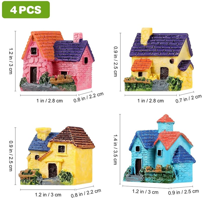 Chocozone Pack of 4 Cute Miniatures Garden Decoration Gifts for Kids & Girlfriend (House) - Image 4
