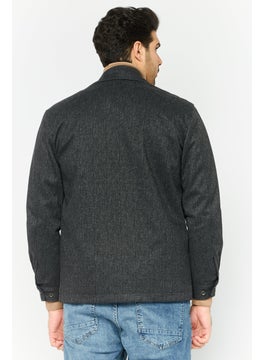 Sorbino Men Textured Jacket Shirt, Black  - Image 4