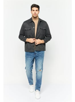 Sorbino Men Textured Jacket Shirt, Black  - Image 2