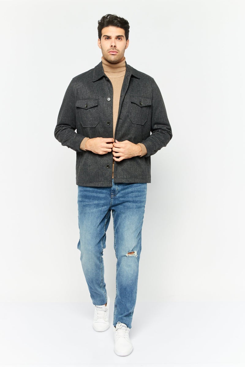 Sorbino Men Textured Jacket Shirt, Black - Image 2