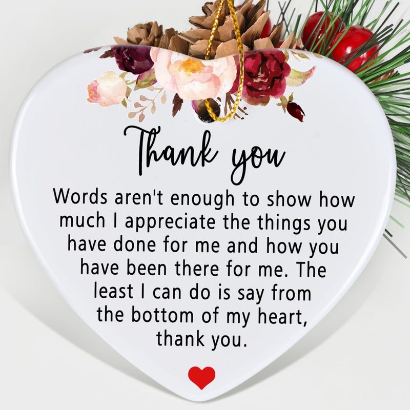 Jocidea Appreciation Gift - Ceramic Heart Keepsake Ornament - Thank You Gift for Teacher - Red - Image 1