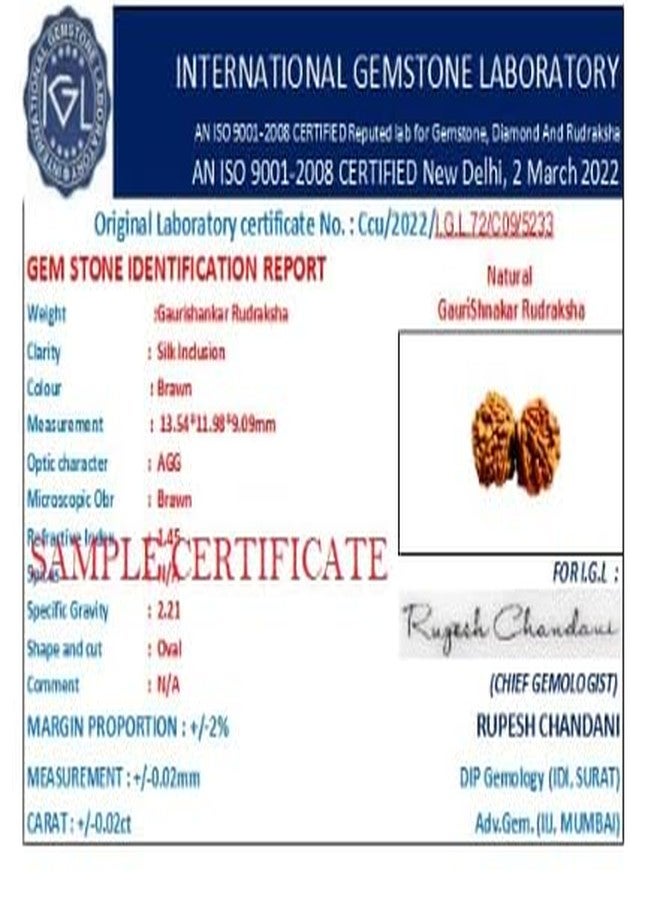 TRINETRA GEMS STONE Gori Shankar Rudraksha From Nepal Natural Purest Beads gauri Shankar Rudraksha Original Certified By Lab For Men And Women - Image 5