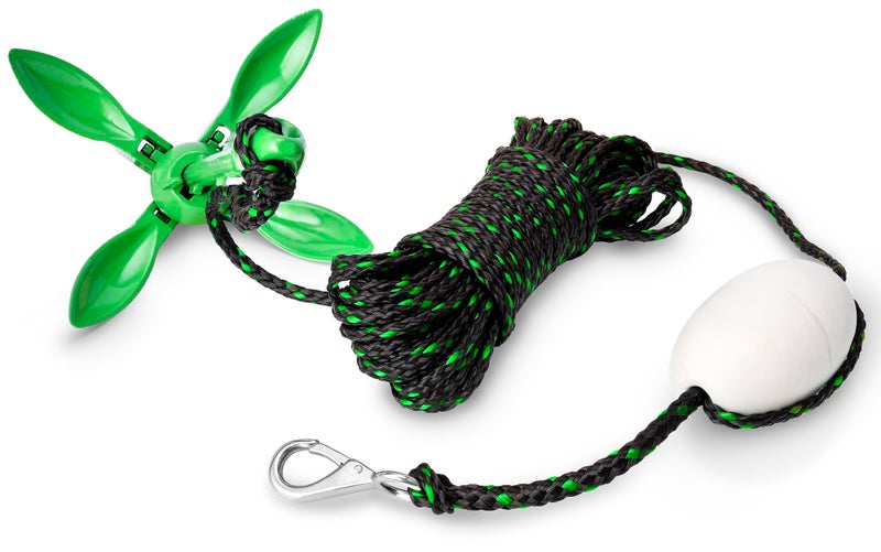 MARINE SYSTEM Boat Anchor 3.5 lb Folding Anchor, Grapnel Anchor Kit for Kayaks, Canoes, Paddle Boards (Green) - Image 2