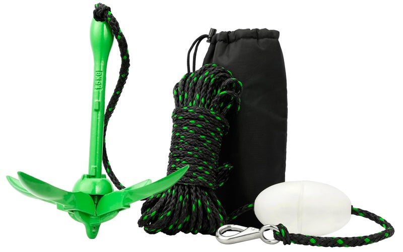 MARINE SYSTEM Boat Anchor 3.5 lb Folding Anchor, Grapnel Anchor Kit for Kayaks, Canoes, Paddle Boards (Green) - Image 1