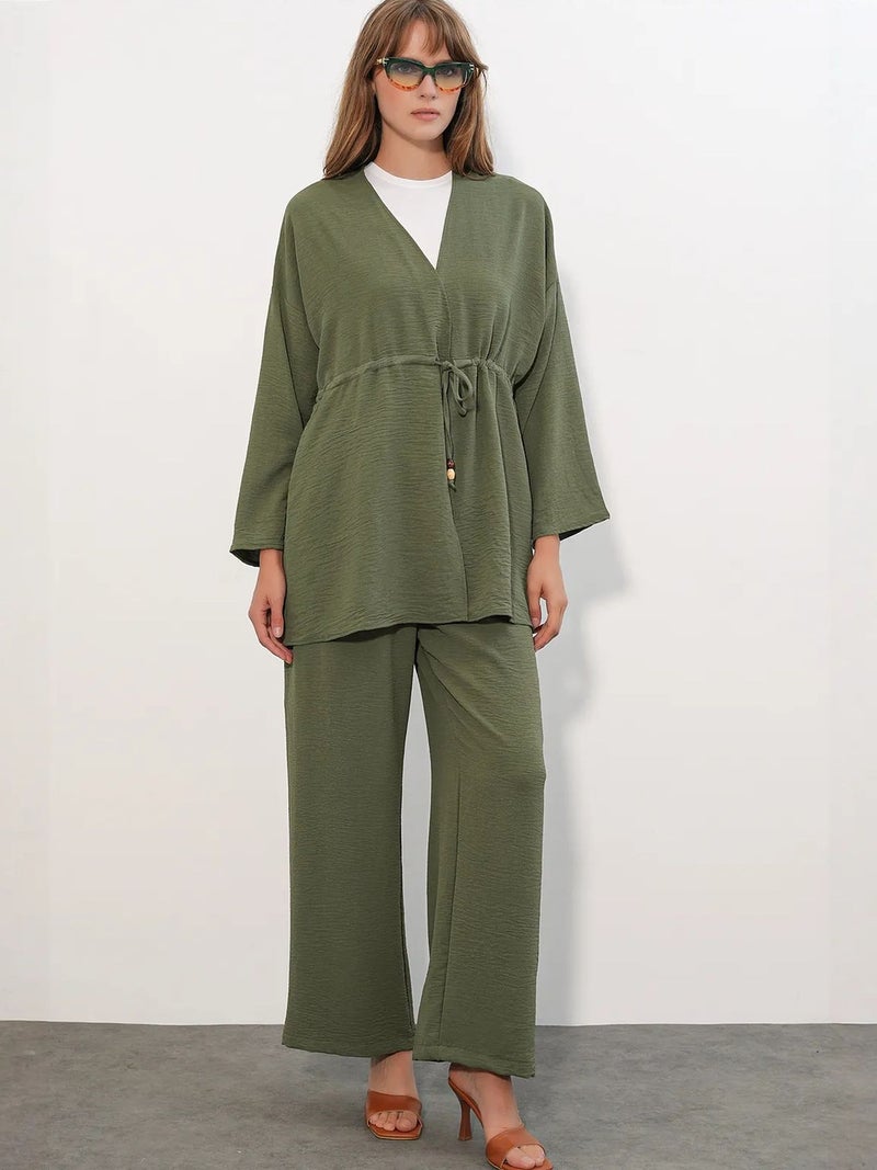BIG DART BDART Two-Piece Wide-Leg Kimono Set - Image 1