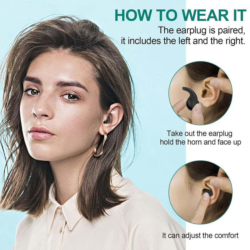 Plexaris 3 أزواج من سدادات الأذن السيليكونية القابلة لإعادة الاستخدام والمقاومة للماء لإلغاء الضوضاء، السباحة، النوم، الدراسة، الحفلات والطائرات (للبالغين والمراهقين 14+)  - Image 5