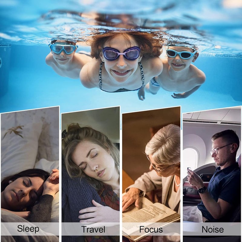 Plexaris 3 أزواج من سدادات الأذن السيليكونية القابلة لإعادة الاستخدام والمقاومة للماء لإلغاء الضوضاء، السباحة، النوم، الدراسة، الحفلات والطائرات (للبالغين والمراهقين 14+)  - Image 3