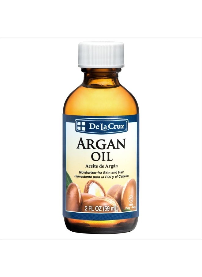 De La Cruz 100% Argan Oil of Morocco - Pure Cold-Pressed Virgin Moroccan Argan Oil for Hair and Skin - 2 FL OZ  - Image 1