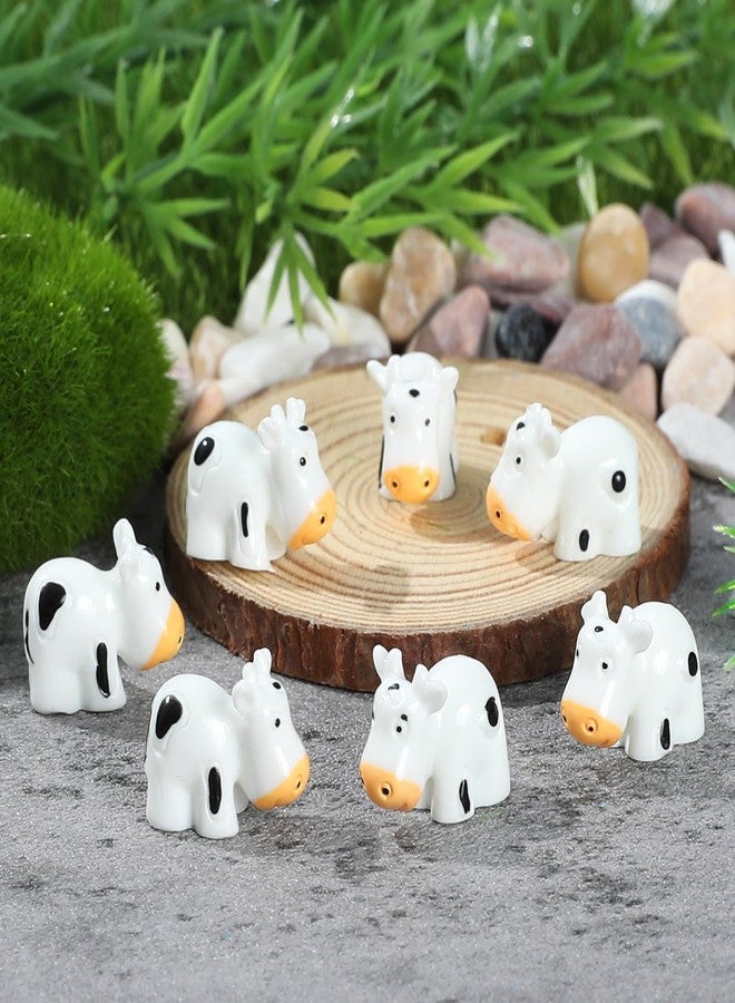 EKisemio 100 Pcs Mini Cow Figurines Miniature Resin Cows Animal Figurines Set for Outdoor Decoration, Micro Landscape Mini Fairy Gardens, Potted Plant Accessories and Creative DIY Props - Image 5