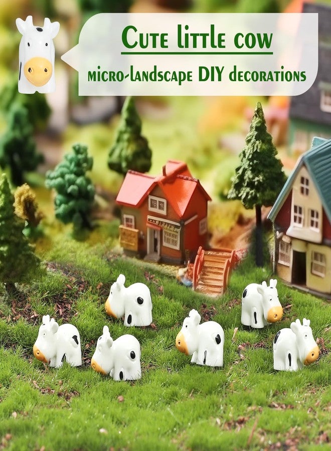 EKisemio 100 Pcs Mini Cow Figurines Miniature Resin Cows Animal Figurines Set for Outdoor Decoration, Micro Landscape Mini Fairy Gardens, Potted Plant Accessories and Creative DIY Props - Image 4
