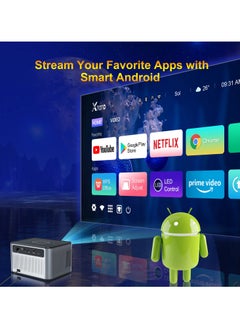 Shopit Smart Mini Projector With Built in Speaker Screen Mirroring 2.4 5G WiFi Bluetooth Movie Projector Compatible With Android, iOS Windows TV Stick HDMI USB Audio 3.5 Grey  - Image 2