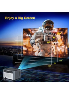 Shopit Smart Mini Projector With Built in Speaker Screen Mirroring 2.4 5G WiFi Bluetooth Movie Projector Compatible With Android, iOS Windows TV Stick HDMI USB Audio 3.5 Grey  - Image 4