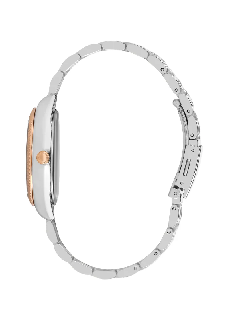 لي كوبر LEE COOPER Women's Multi Function Silver/Rose Gold Dial Watch - LC07333.530