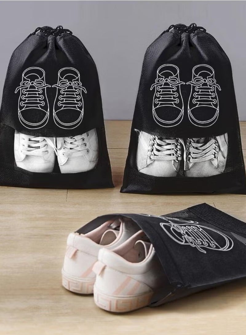 3pcs Shoe Storage Bag, Dustproof Drawstring Shoes Bag with Transparent Slot, Portable Waterproof Packing Organizers for Daily and Travel Use - Image 1