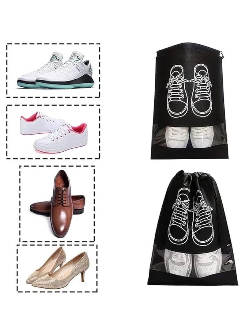 3pcs Shoe Storage Bag, Dustproof Drawstring Shoes Bag with Transparent Slot, Portable Waterproof Packing Organizers for Daily and Travel Use - Image 2