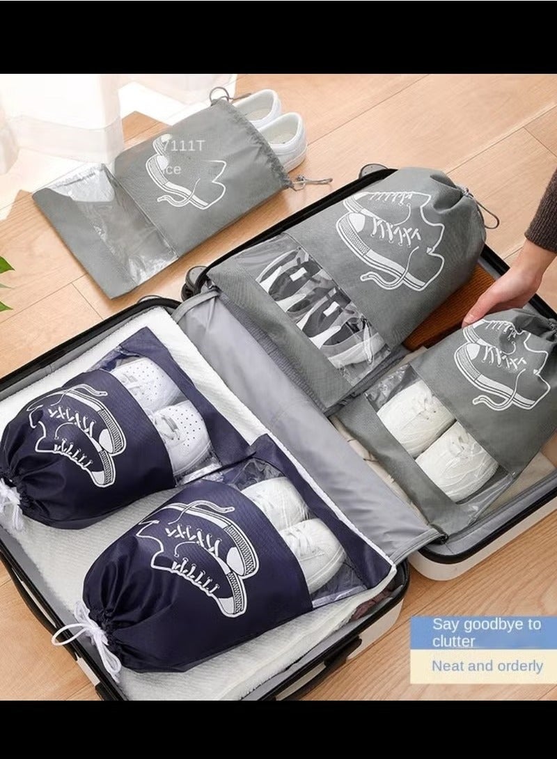 3pcs Shoe Storage Bag, Dustproof Drawstring Shoes Bag with Transparent Slot, Portable Waterproof Packing Organizers for Daily and Travel Use - Image 3