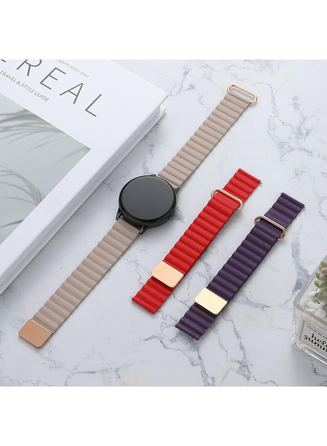 erorex Replacement Band For Samsung Galaxy Watch3 41mm 20mm Magnetic Buckle Leather Watch Band - Image 4