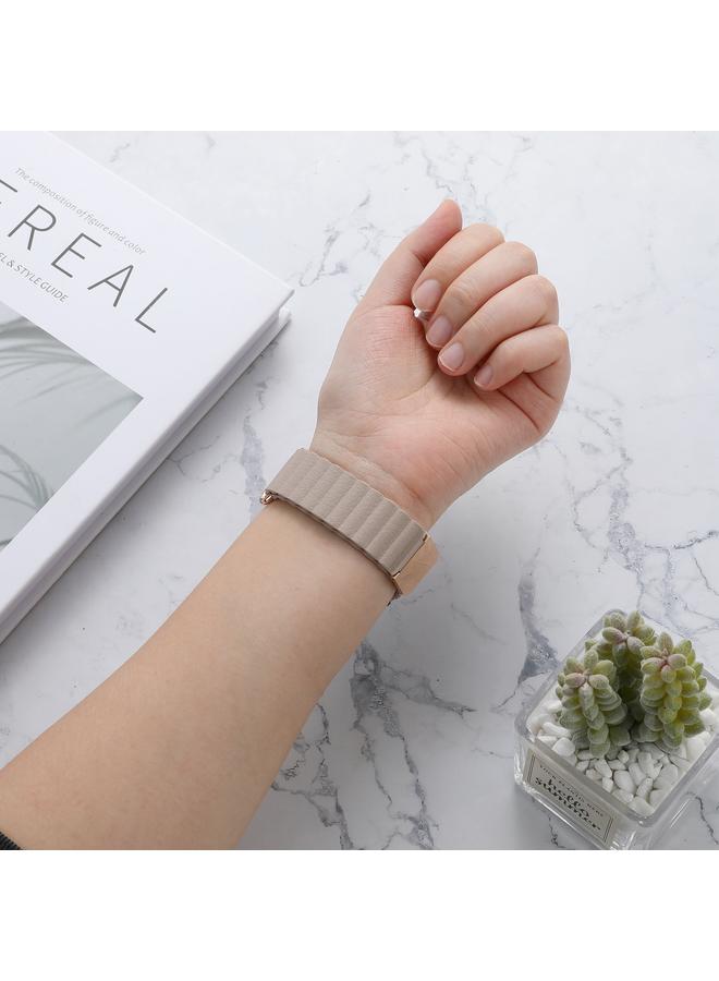 erorex Replacement Band For Samsung Galaxy Watch3 41mm 20mm Magnetic Buckle Leather Watch Band - Image 5