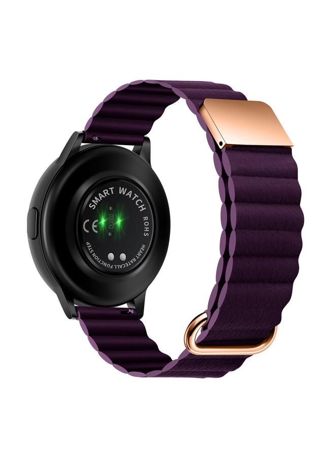 erorex Replacement Band For Samsung Galaxy Watch3 41mm 20mm Magnetic Buckle Leather Watch Band - Image 1